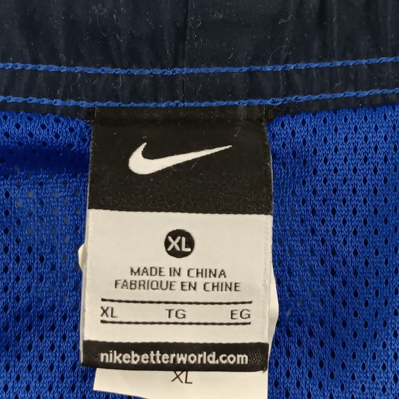 Nike Men's Blue Athletic Swim Trunks Shorts XL Elastic Waist Drawstring Pockets - Picture 6 of 9